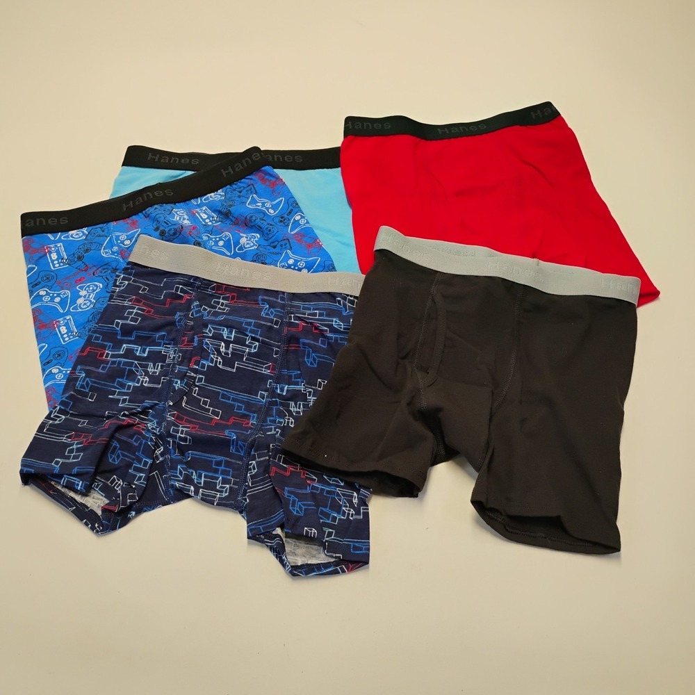 Hanes Boys Large Boxer Brief Five Pack Assorted Colors